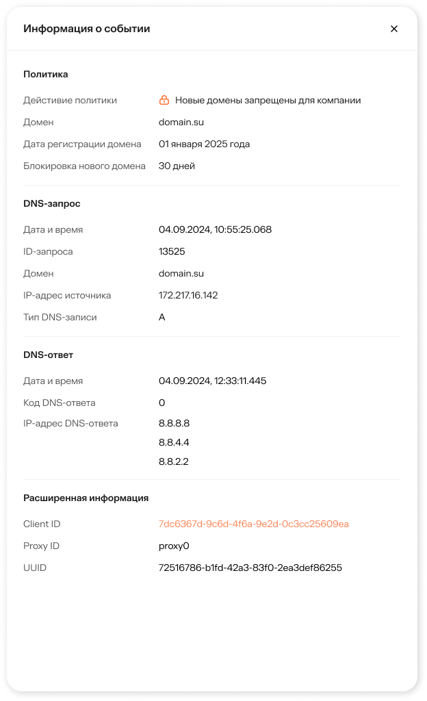 Подробная информация о событии
